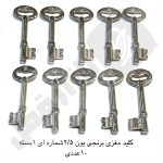کلید اتاقی برنجی 2.5 یون شماره دار 1بسته 10عددی